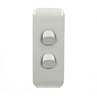 2 Gang ARCHITRAVE Light Switch Wafer Slimline Double Pole Caravan RV