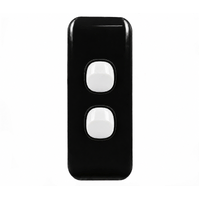 Wafer 2 Gang ARCHITRAVE Light Switch Extra Low Voltage 12-24V | Black