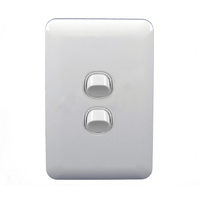 S2W Transco 2 Gang Light Switch Wafer Slimline