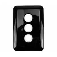 Wafer 3 Gang Slim Grid plate and Cover Black