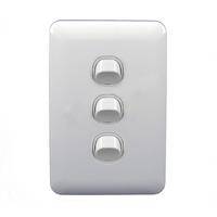 S3W Transco 3 Gang Light Switch Wafer Slimline