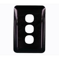 Replacement Cover Only Light Switch 3 Gang Wafer Slimline Black