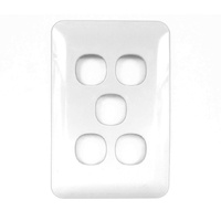 Replacement Cover Only Light Switch 5 Gang Wafer Slimline White