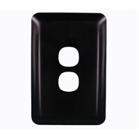 Replacement Cover Only Light Switch 2 Gang Wafer Slimline Black