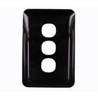 Replacement Cover Only Light Switch 3 Gang Wafer Slimline Black