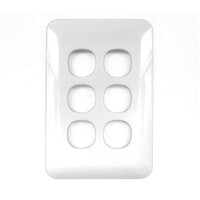 Replacement Cover Only Light Switch 6 Gang Wafer Slimline White
