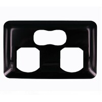 Replacement Cover Only Double GPO Power Point Wafer Slimline Black